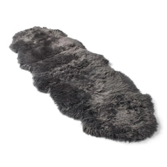 Large Silky Soft Charcoal Grey Genuine Sheepskin Rug