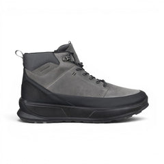 Ecco - Men's Steel Grey & Black Leather Waterproof Hiking Boots: Byway 2.0