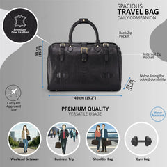 Black Leather Doctors Style Holdall