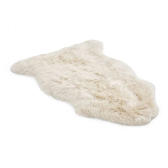 Silky Soft Light Beige Genuine Sheepskin Rug