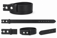 Men's Black Leather Interchageable Buckle Belt
