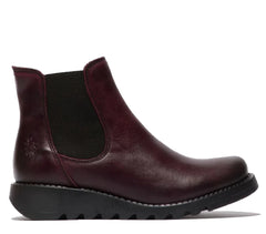 Fly London - SALV Women's Red Leather Wedge Chelsea Boots