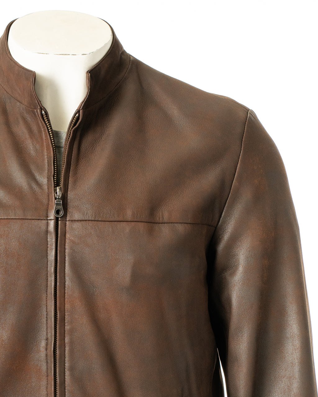 Men's Brown Simple Nubuck Jacket: Davide