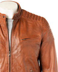 Men's Timber Racer Style Leather Jacket: Ennio