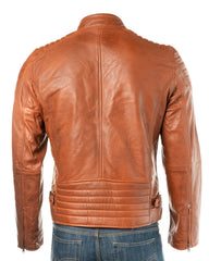 Men's Timber Racer Style Leather Jacket: Ennio