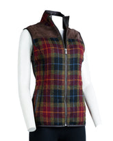 Ladies Red Country Tweed & Buff Lesther Gilet: Catherine