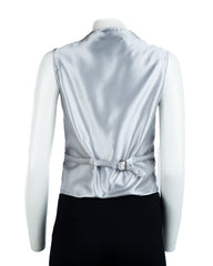 Ladies Turquoise Half Skin Leather Fitted Waistcoat: Vita