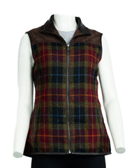 Ladies Red Country Tweed & Buff Lesther Gilet: Catherine