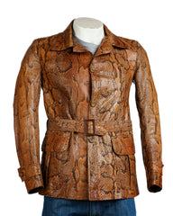 Men's Snake Skin Belted Jacket