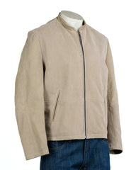 Men's Ecru Classic & Simple Suede Jacket: James