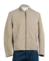 Men's Ecru Classic & Simple Suede Jacket: James