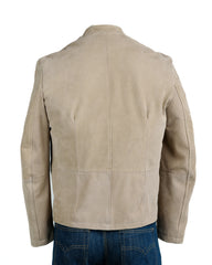 Men's Ecru Classic & Simple Suede Jacket: James