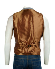 Men's Gold Half Skin Leather Waistcoat: Vito