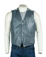 Men's Grey Half Skin Leather Waistcoat: Vito