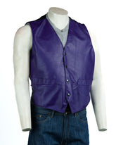 Men's Purple Half Skin Leather Waistcoat: Vito