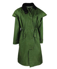 Women's Long Deluxe Wax Cape - EMERALD GREEN