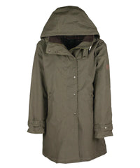 Ladies Brighton Washwax Parka Dark Olive