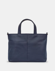 Yoshi - Hampton Navy Leather Grab Bag with Detachable Shoulder Strap