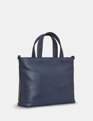 Yoshi - Hampton Navy Leather Grab Bag with Detachable Shoulder Strap