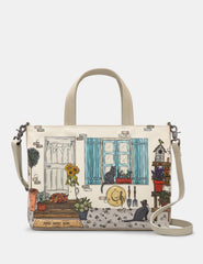 Yoshi - Country Cottage Leather Grab Bag with Detachable Shoulder Strap