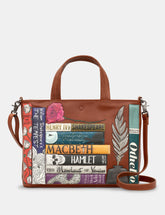 Yoshi - Shakespeare Bookworm Leather Grab Bag with Detachable Shoulder Strap
