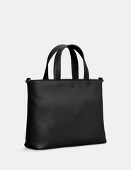 Yoshi - Hampton Black Leather Grab Bag with Detachable Shoulder Strap