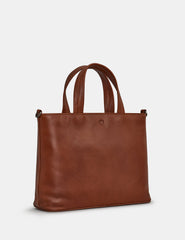 Yoshi - Hampton Brown Leather Grab Bag with Detachable Shoulder Strap