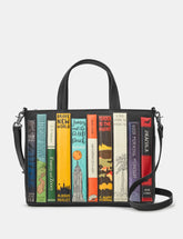 Yoshi - Bookworm Library Black Leather Grab Bag with Detachable Shoulder Strap