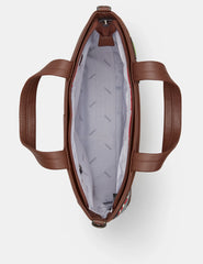 Yoshi - Bookworm Library Brown Leather Grab Bag with Detachable Shoulder Strap