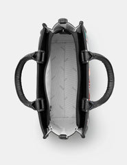 Yoshi - Vegan Leather / Faux Leather Bookworm Library Black Grab Bag with Detachable Shoulder Strap