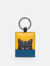 Yoshi - Colour Block Cat Leather Key Ring