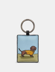 Yoshi - Dog Walk Dachsund Leather Key Ring