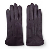 Womens Purple Italian Leather Gloves with Wool Lining
