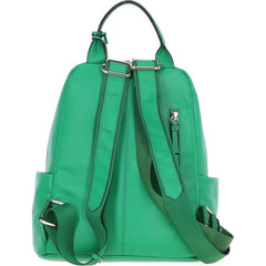 Ladies Summer Green Leather Rucksack
