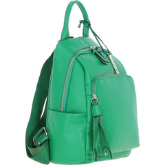 Ladies Summer Green Leather Rucksack