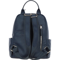Ladies Navy Leather Rucksack