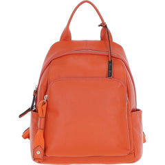 Ladies Orange Leather Rucksack
