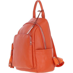 Ladies Orange Leather Rucksack