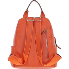 Ladies Orange Leather Rucksack