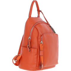 Ladies Orange Leather Rucksack
