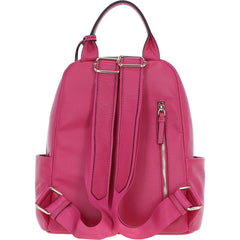 Ladies Hot Pink Leather Rucksack