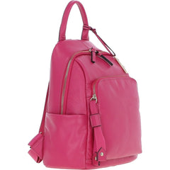 Ladies Hot Pink Leather Rucksack