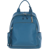 Ladies Petrol Blue Leather Rucksack