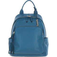 Ladies Petrol Blue Leather Rucksack