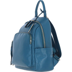 Ladies Petrol Blue Leather Rucksack