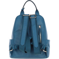 Ladies Petrol Blue Leather Rucksack