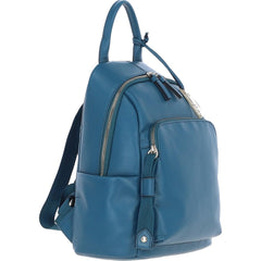 Ladies Petrol Blue Leather Rucksack