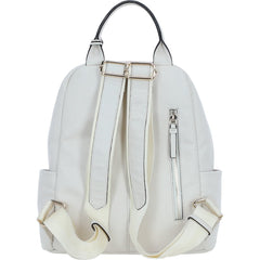 Ladies White Leather Rucksack