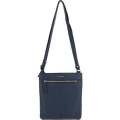 Ladies Navy Leather Cross Body Bag