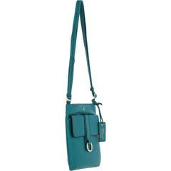 Ladies Dark Teal Leather Cross Body Bag